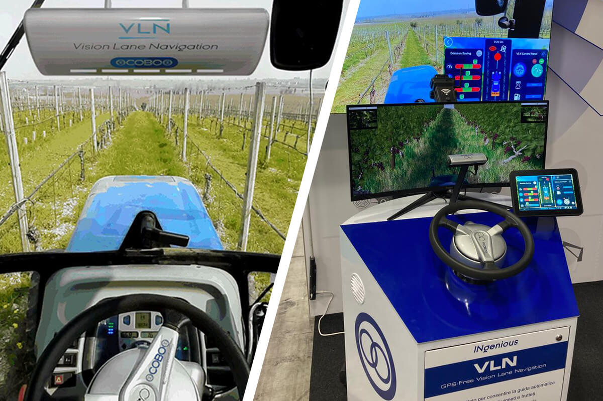 Il Vision Lane Navigation di Cobo è basato sulla visione artificiale e consente la guida autonoma nelle corsie dei vigneti